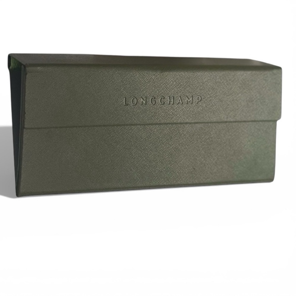 Longchamp Semi-Hard Shell Folding Eyeglasses Glasses Case Olive Green Designer